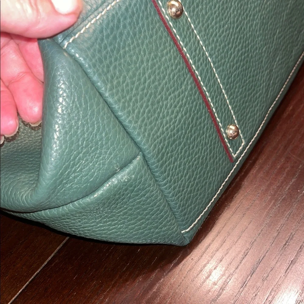 Dooney & Bourke Green Leather Hobo with Gold Hardware